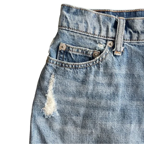 Distressed Jean Skirt Frayed Raw Hem Cut Off Denim Gap Women Size X Small XS - Picture 10 of 16